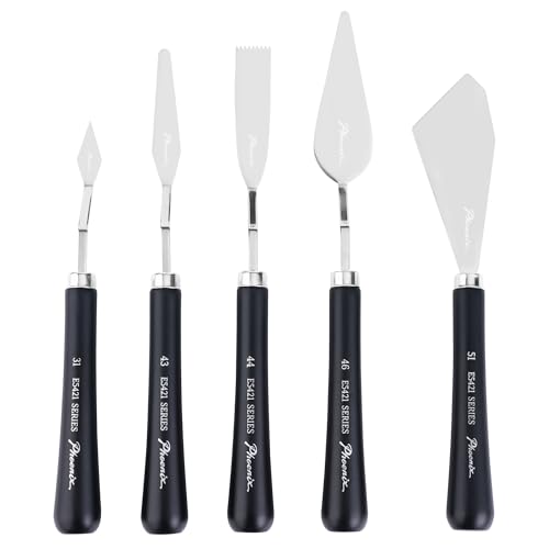 PHOENIX Flexible Palette Knife Set - 5 Pieces Stainless Steel