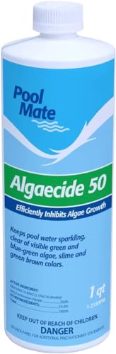 Pool Mate 1-Quart 2-Pack Premium Algaecide 50, Algaecide for Pool, Made in USA