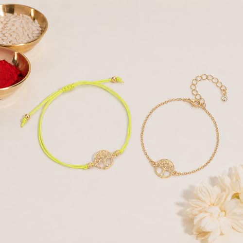 Image of Salty Rakhi for Brother & Bhaiya Bhabhi | Wrist Band Gift Pack for Sister, Bro, Bhaiya and Bhabhi | Bracelet for Men, Women | Fancy Jewellery Combo Gifts | Gift for Rakshabandhan | Traditional Rakhi Gift