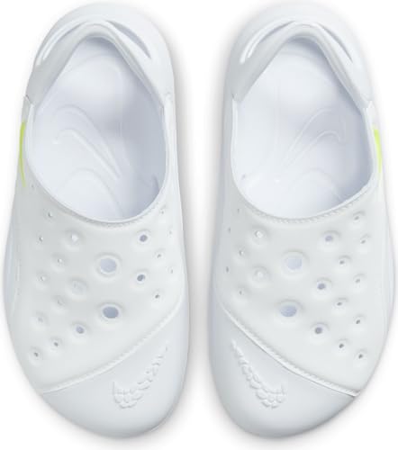 Nike Aqua Swoosh Little Kids' Sandals (FN0876-100, White/Pure Platinum/Volt) Size 84