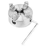 Veemoon Mini Mandril De Cuatro Garras Para Torno Herramienta De Sujeción Manual Para Metal y Accesorio Duradero y Preciso Para Proyectos
