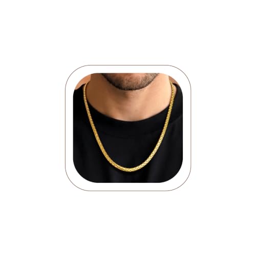 Image of PROSTEEL Stainless Steel Flat Box Link Chain Necklace for Men
