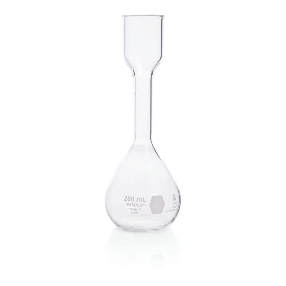 Kimax 28100-100 Borosilicate Glass 100mL, +/-0.08mL Tolerance, Class A Kohlrausch Sugar Volumetric Flask (Pack of 2)