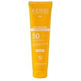 Kerbi Mineral Kerbi Sonnencreme LSF 50+, für Gesicht und Körper, 99 % natürlichen Ursprungs, Bio-zertifiziert, angenehme Textur, parfümfrei, Baby, Kinder, 150 g