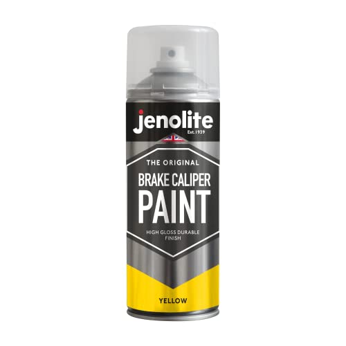 JENOLITE- Peinture pour étriers de frein; Peinture thermique pour les plaquettes de frein de la voiture résistante à la chaleur jusqu'à 300°C. Couleur: Jaune. Contenu: 400ml.