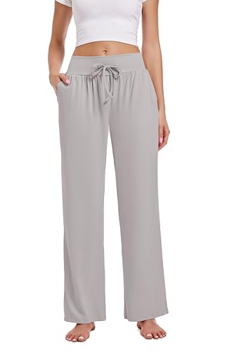 3 Pack Women's Lounge Pants Wide Leg Yoga Sweatpants with Pockets High Waisted Drawstring Lounge Loose Workout Jogger3
