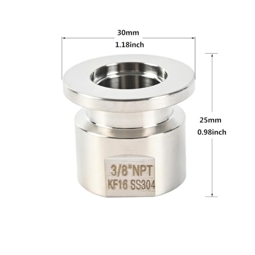 Image of SS304 KF16 NPT Female Adaptor thread 3 /8 inch NW16 KF Female coupling ISO-KF25 X FNPT 3 /8 inch