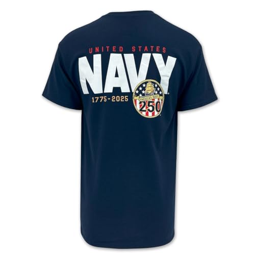 Armed Forces Gear Navy 250th Anniversary T-Shirt (Navy 3XL)