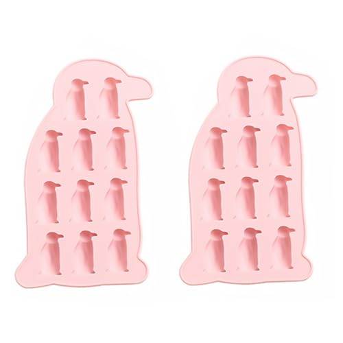 Moldes de Hielo de Silicona con Forma de Pingüino Rosados miniatura 1