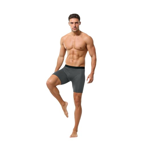 Calzoncillos de algodón transpirable gris oscuro M con ajuste ergonómico premium 7