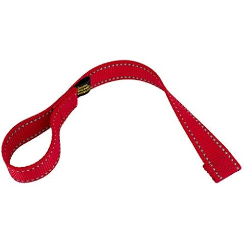 Country Brook Design - 1 Inch Winch Hook Pull Strap with Reflective Nylon - Red Cover