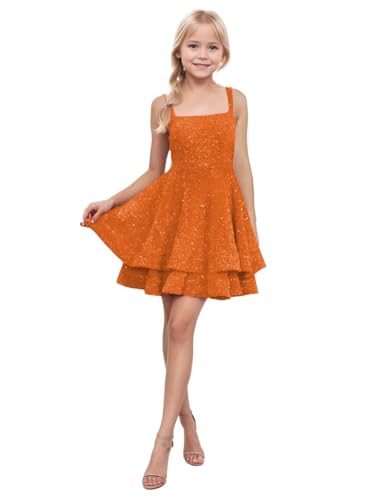 Sparkly Sequin Flower Girl Dress Tiered Pageant Dresses for Girls First Communion Dress Party Gown