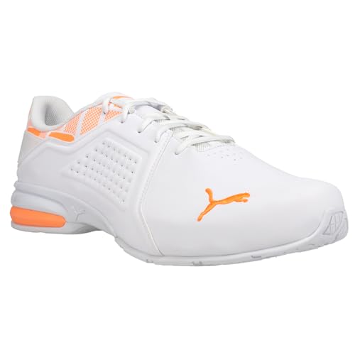 PUMA Mens Viz Runner Repeat Perforated Running Sneakers Shoes - Orange, White2