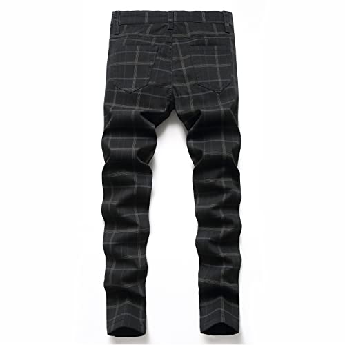 Boy's Khaki Chino Pants School Uniform Dress Plaid Skinny Fit Stretch Fashion Comfy Pants2