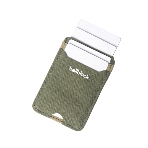 Image of Bellblock Canvas Card Holder for Men /Women | Slim Handcrafted Mens Card Wallet | Upto 5 Cards & Folded Cash | Cotton Canvas | Olive Green (Pack of 1)