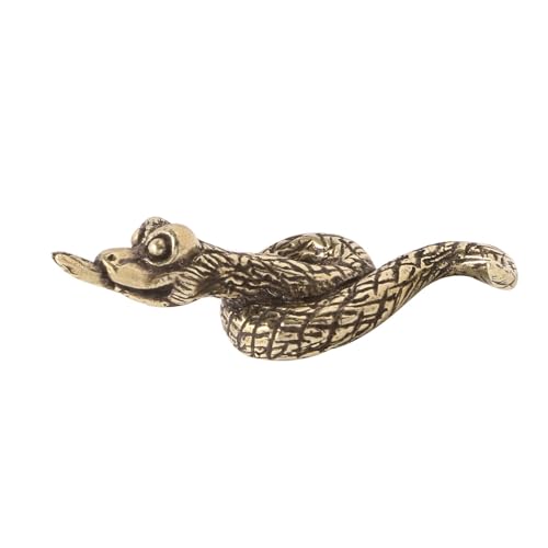 F Fityle Snake Statue Animal Figurine Collection de Bureau Décoration Adorment Ami Cadeau Gift Pet Ornement En Laiton Sculpture