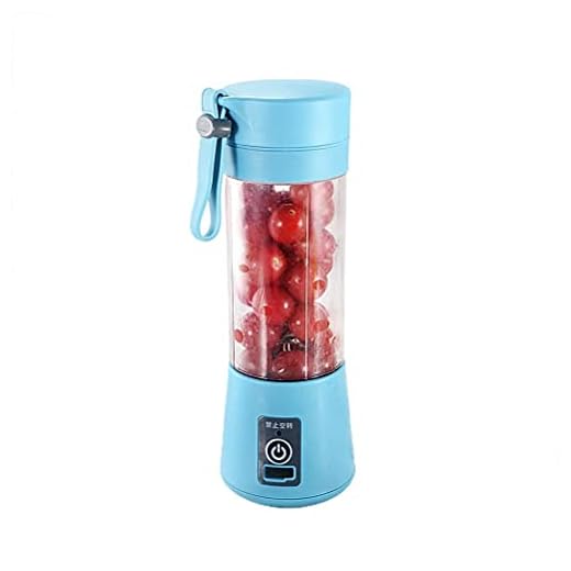 Hosuho Elektrisk juicepress, bärbar för hemmet fruktblandare kopp, 6 blad elektrisk fruktjuicemaskin för smoothie frukt juice mjölk shakes, 400 ml