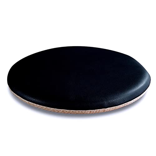 jiChenxiang Outdoor Round Memory Foam Seat Cushion 12 Inch Waterproof Stool Cushion for Dining Chairs Thick 3cm Cushion with Faux Leather Cover Washable and Fade Resistant Light Grey