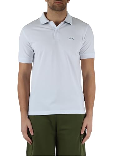 Polo SUN68 Blanc homme manche courte col imprimé original mode été