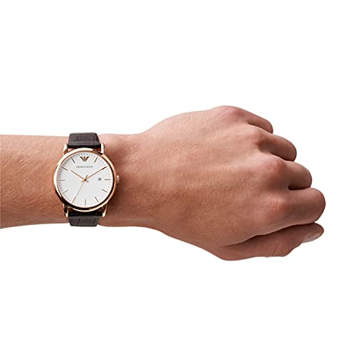 Emporio Armani Men's Three-Hand Leather Watch - Image 6