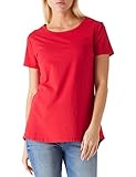 BeauNerine Short Sleeve Cotton Tunic Tee Tops for Women Red Fashion Casual Summer Soft Tshirts M