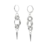 Flgtby Gothic Punk Silver Spike Earrings Y2k Dangle Drop Hoop Cool Earrings Unique Personalities Jewelry for Women Men