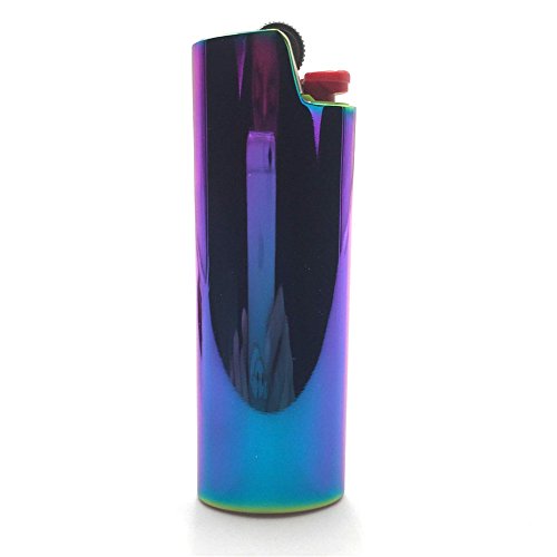 Lucklybestseller Metal Lighter Case Cover Holder Rainbow Color for BIC Full Size Lighter Type J6