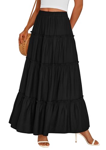 PRETTYGARDEN Boho Maxi Skirt for Women