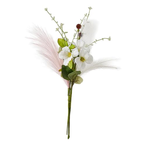 AlluraPet Ramo de lirios artificiales decorativos, elegantes flores de seda para dormitorio, boda, fiesta, oficina, apartamento, decoración de 43 cm