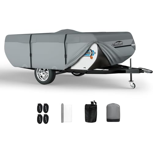 DikaSun Pop Up Camper Cover 10'-12', 7 Layers Waterproof...