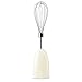 SMEG Handheld Immersion Blender with Beaker, Chopping Bowl w/Lid, Wire Whisk, 5 Speed Controls, made with Stainless Steel Blades and Ergonomic Design (Cream)