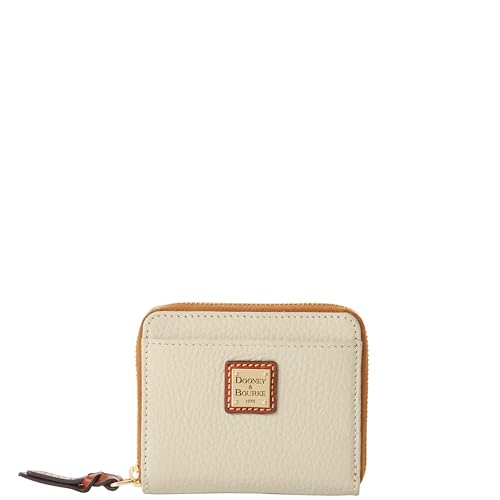 Portefeuille zippé en cuir grain de galet Dooney Bourke os chic