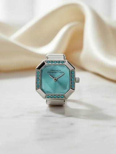 Image of French Connection Women's Sunray Blue Dial Analog Ring Watch - FCR01USM