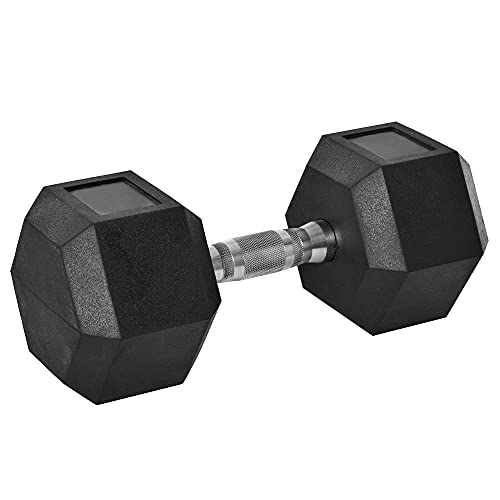 HOMCOM 17.5KG Single Rubber Hex Dumbbell Portable Hand Weights for Home Gym