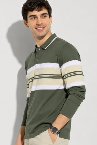 Image of SANE ORIGINALS Full Sleeves Textured Polo Tshirt for Men with Pocket || Long Sleeves Collar and Pocket T-Shirt for Men