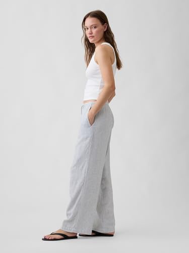 Image of Gap Womens Wide Leg Linen Pull on Pant