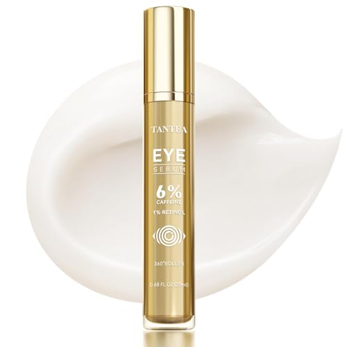 6% Caffeine Eye Cream for Dark Circles & Puffiness, 1% Retinol Eye Serum for Under Eyes Bags, Anti-Aging Eyes Cream for Men and Women