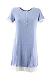 Verdissima Donna LL27 Little Lace Camicia da Notte Serafino a Manica Corta in Tessuto Modal (696 Indaco, XXL)