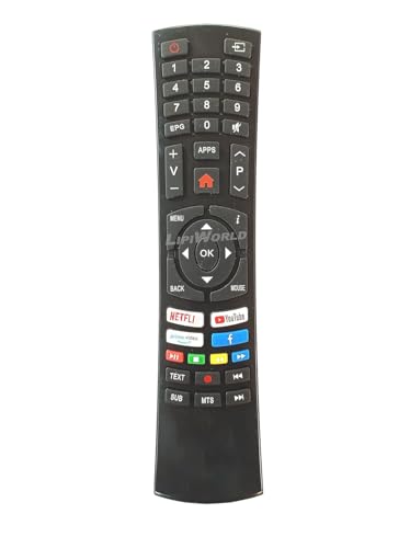 Image of LipiWorld Led LCD Smart TV Remote Control (Suitable for Impex Led Tv Remote) with YouTube Prime Video Netflix Function Compatible for Impex Tv Remote