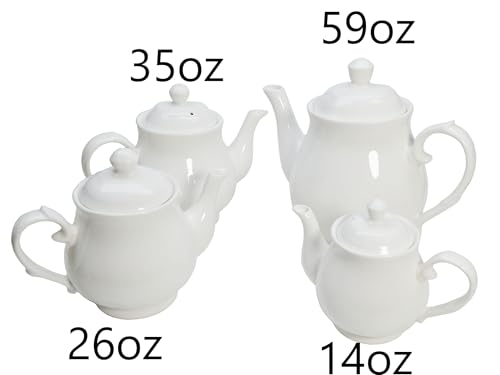 Image of White Porcelain Teapot 400ml, Small Lotus Tea Pot Coffee Tea Water Pot Vintage Ceramic Gooseneck Little Kettle (14oz)