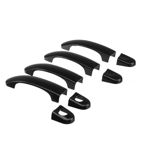 Lot de 6 housses de poignée de porte extérieure pour T5 T6 Transporter Caddy noir brillant
