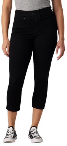 Levi Strauss Signature Gold Women's Totally Shaping Ultimate Pull-On Capri (Available in Plus), (New) Noir, 8