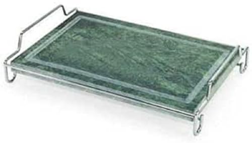 Euronovità SRL Griglia Pietra Ollare Rettangolare Grill con Stand in Acciaio, Grigio, 19 x 37 cm