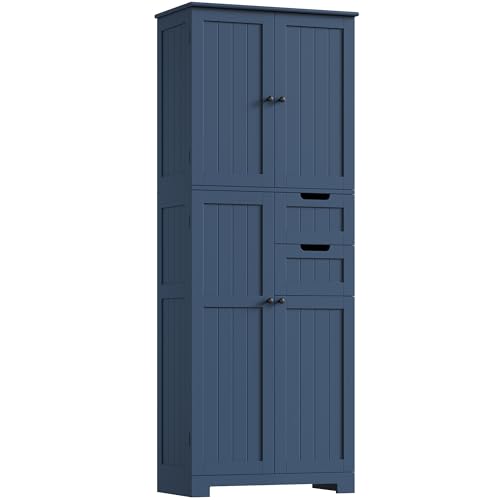 HOCSOK Badezimmerschrank Hoch, Badschrank Hochschrank mit 4 Türen und 2...