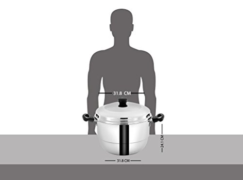 Pigeon - Hot 24 Stainless Steel Idly Pot with Steamer, Capacity:7500ml, Silver - Image 8 thumbnail