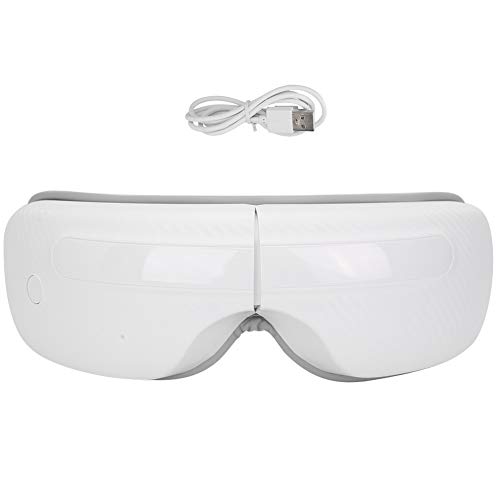 Masajeador de ojos-Masajeador de ojos eléctrico Música Compresor caliente Presión de aire Cuidado de los ojos Masajeador relajante(white)