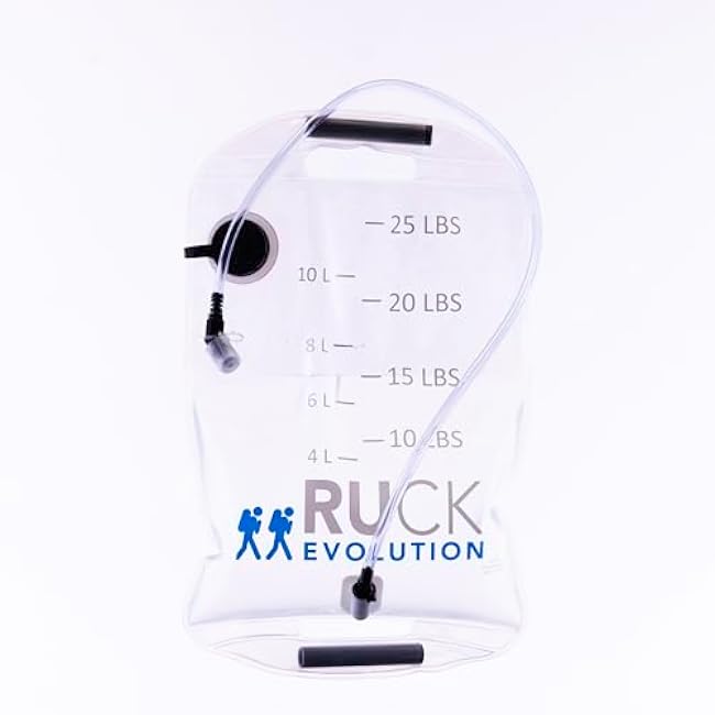 HydroRuck Pro Water Weight Bag for Rucking, 25 lbs Capacity, with Hydration Tube and Wide-Mouth Fill