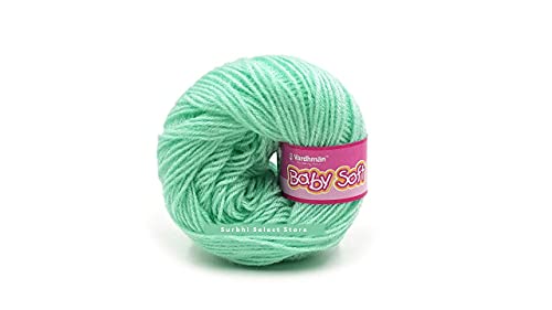 Image of Vardhman BabySoft Knitting Yarn | 100% Acrylic Wool | 4 Ply | Thin Knitting & Crocheting Hook Thread & Lightweight | Special Baby Wool | 150 Grams (6 Balls of 25g) | Machine Washable | Ideal for Blankets, Hats, Booties Ultra-Soft for Baby Sweaters, Blankets, Caps, Socks, Soft toys, Art & craft | Available in multicolors - (BBL003 - Sea Green)