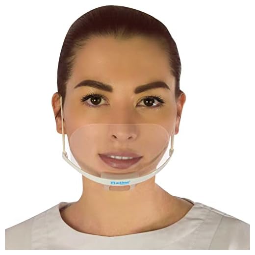 Masklean 1 Box(5 Masks w/Pouch) Clear Transparent Sanitary Mask Anti-Fog Face Mouth Shield Spit Guard Reusable Permanent makeup microblading catering