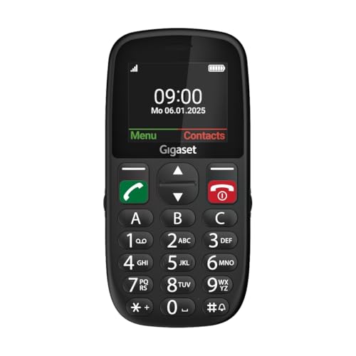 Gigaset GL395 Seniorenhandy mit SOS-Taste, 2,2-Zoll-Farbdisplay, Schwarz